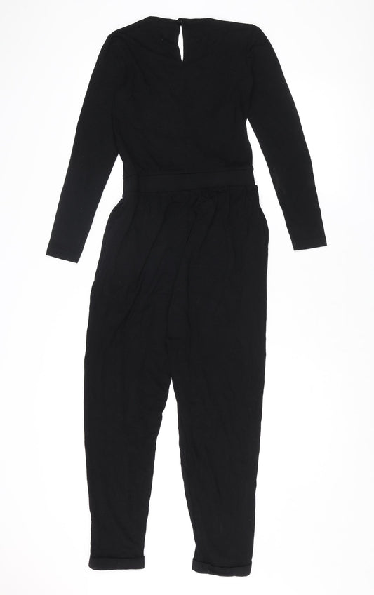 ASOS Womens Black Viscose Jumpsuit One-Piece Size 6 L23 in Button