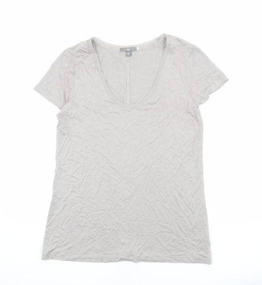 Gap Womens Grey Viscose Basic T-Shirt Size M Scoop Neck