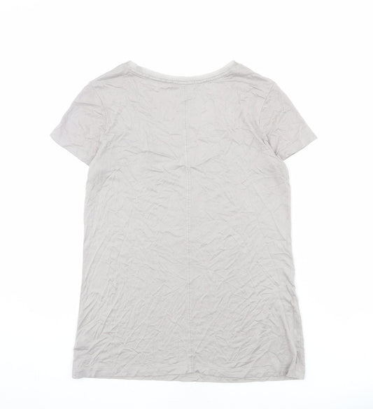 Gap Womens Grey Viscose Basic T-Shirt Size M Scoop Neck