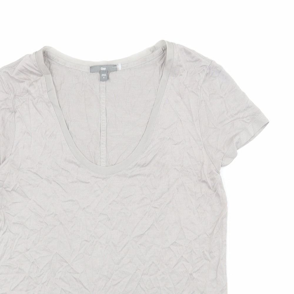 Gap Womens Grey Viscose Basic T-Shirt Size M Scoop Neck