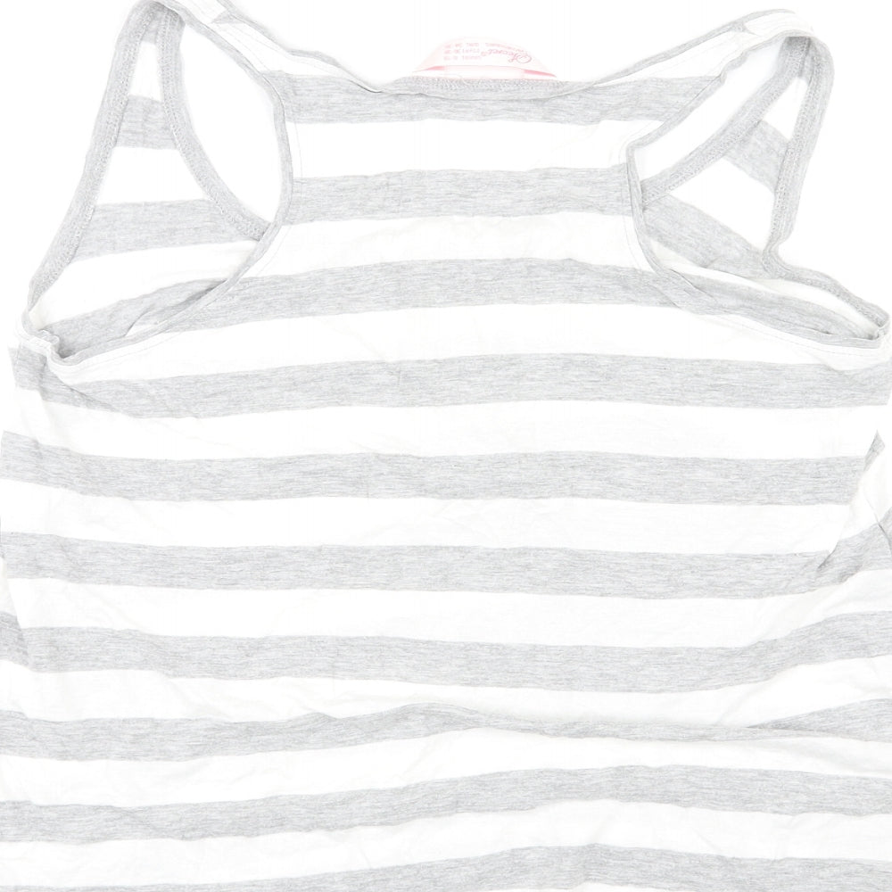 Secret Possessions Womens Multicoloured Striped Cotton Basic Tank Size 8 Round Neck