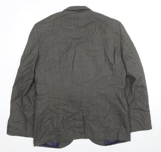 NEXT Mens Grey Wool Jacket Suit Jacket Size 42 Regular