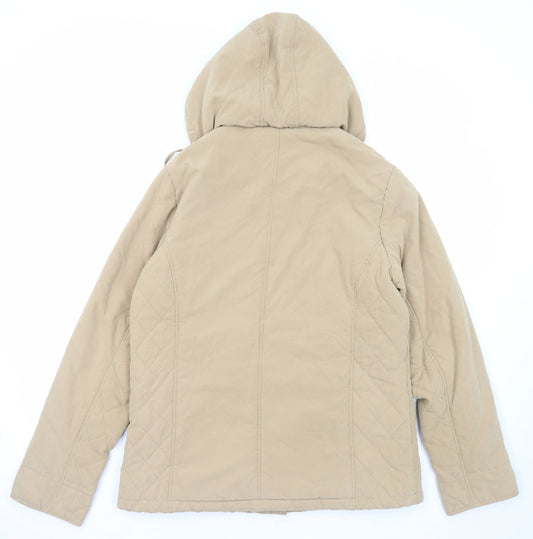 Klassik Womens Beige Jacket Coat Size 14 Zip