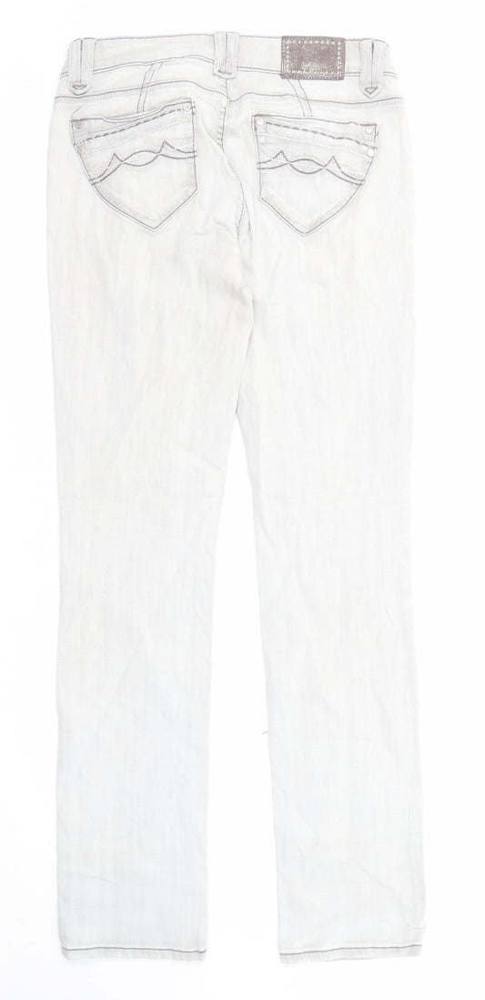 Cache Cache Womens Grey Cotton Straight Jeans Size 30 in L31 in Regular Zip