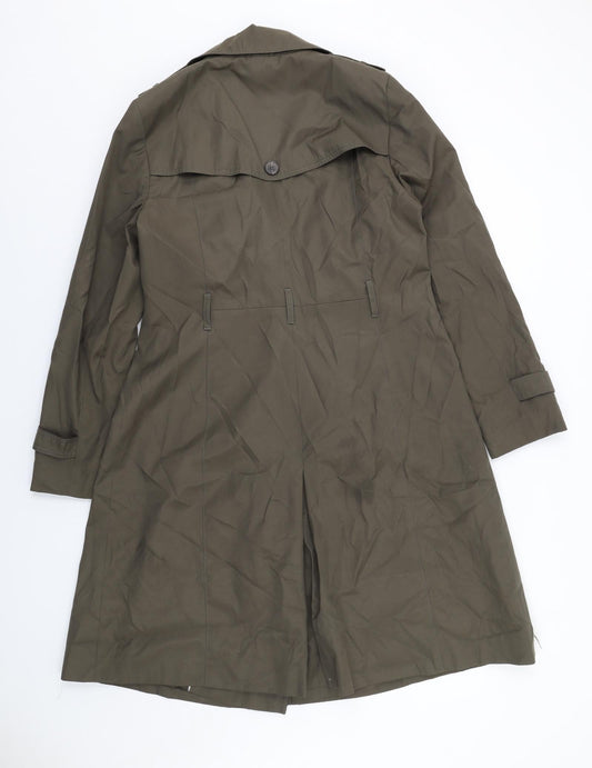 Debenhams Womens Green Overcoat Coat Size 14 Button