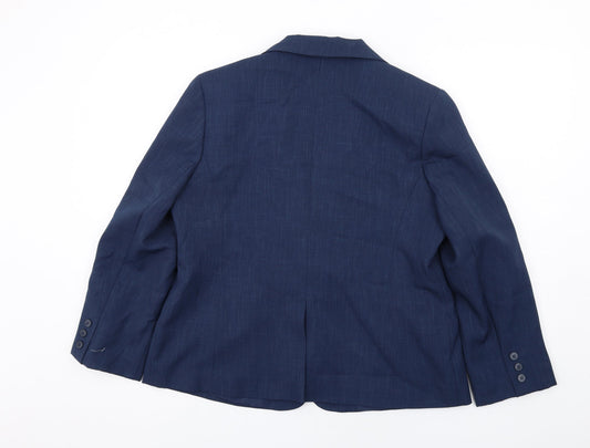 Ellie Louise Womens Blue Polyester Jacket Suit Size 16