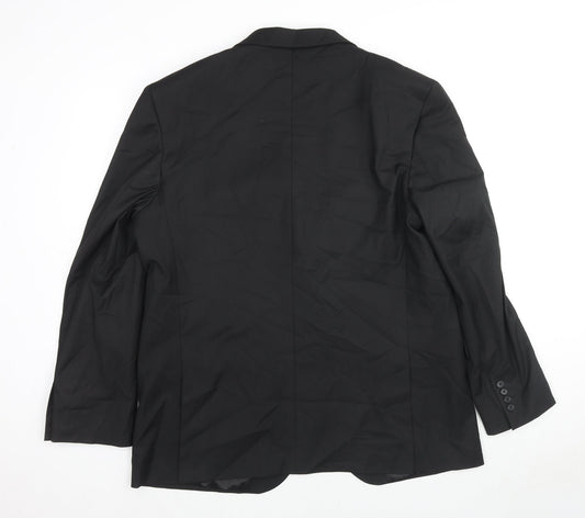 Marks and Spencer Mens Black Polyester Jacket Suit Jacket Size 44 Regular