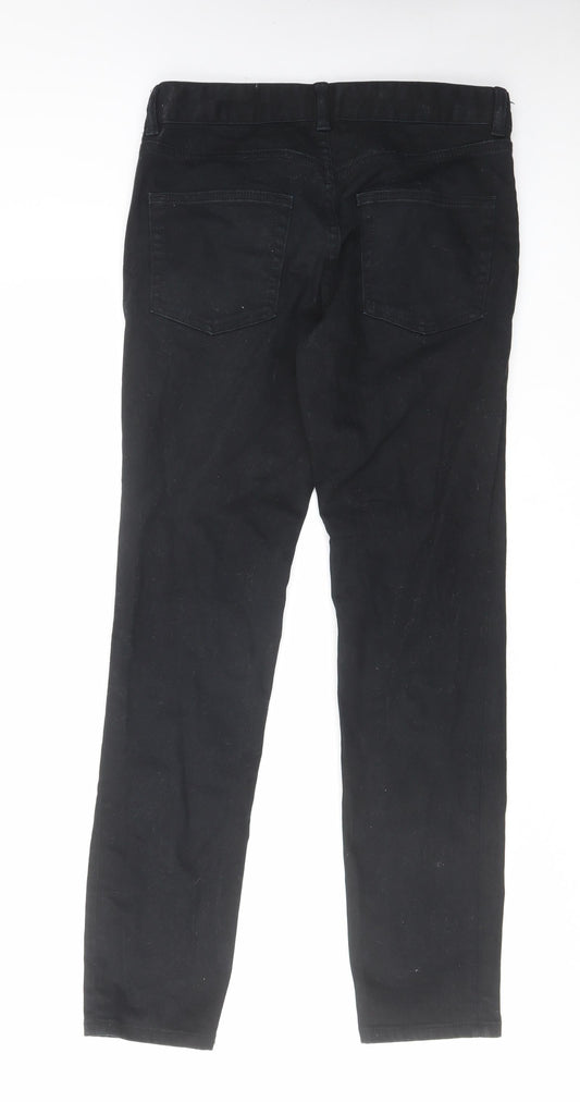 Topman Mens Black Cotton Skinny Jeans Size 30 in L30 in Slim Zip