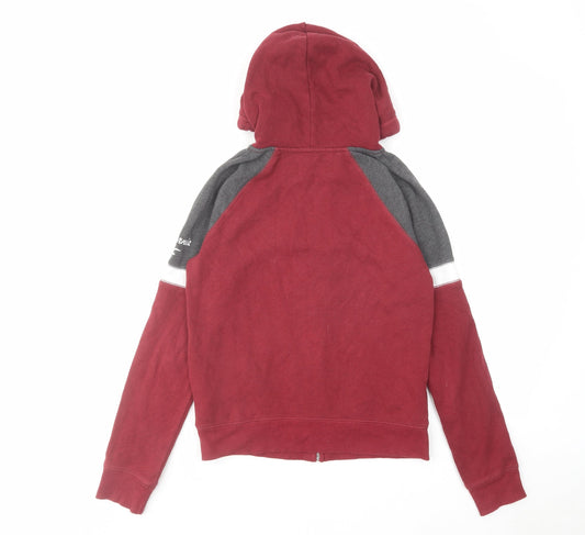 Hollister Mens Red Cotton Full Zip Hoodie Size S