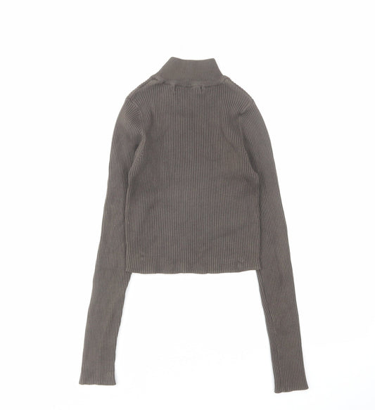 Womens UK Size XS Pull&Bear Grey Polyester T-Shirt
