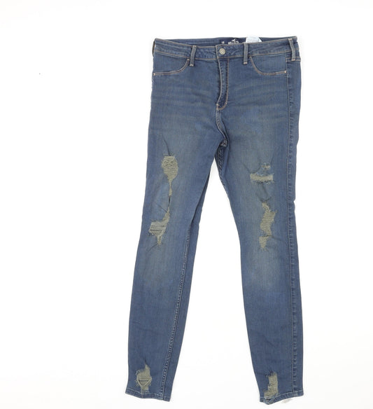 Hollister Womens Blue Cotton Skinny Jeans Size 30 in L28 in Slim Zip