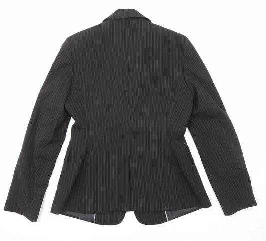 The Department Womens Black Striped Polyester Jacket Blazer Size 8