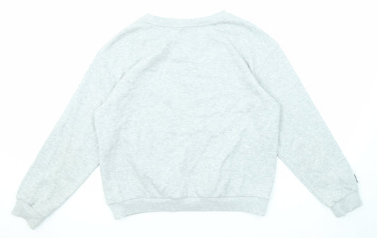 Womens UK 12 Regular Lonsdale Grey Pullover Sweatshirt
