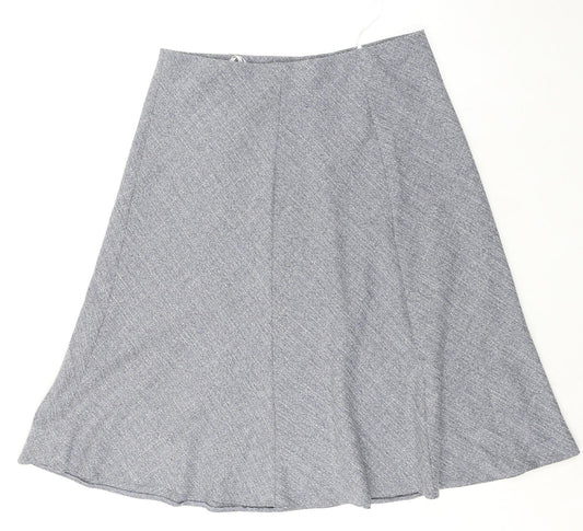 EWM Womens Grey Polyester Swing Skirt Size 16