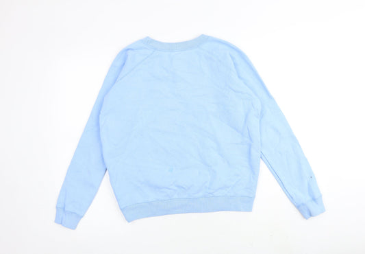 Jack Wills Womens Blue Cotton Pullover Sweatshirt Size 6 Pullover
