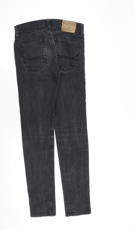 Hollister Mens Grey Cotton Straight Jeans Size 29 in L32 in Slim Zip