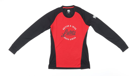 Canterbury Womens Black Polyester Basic Casual Size 8 Round Neck Pullover - Lions