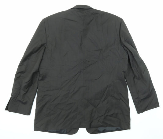 Cross & Winsor Mens Black Wool Jacket Suit Jacket Size 46 Regular