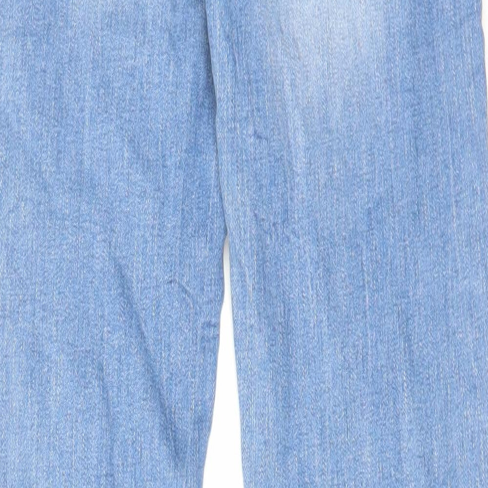 Brand and care label for Denim & Co. women’s blue cotton skinny jeans, size UK 6, 31-inch leg regular zip