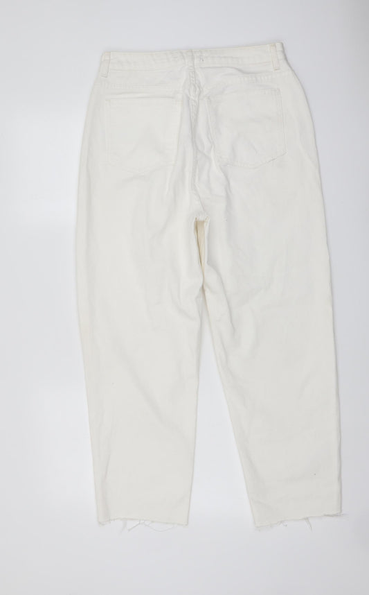 ASOS Womens Ivory Cotton Straight Jeans Size 30 in L25 in Regular Button