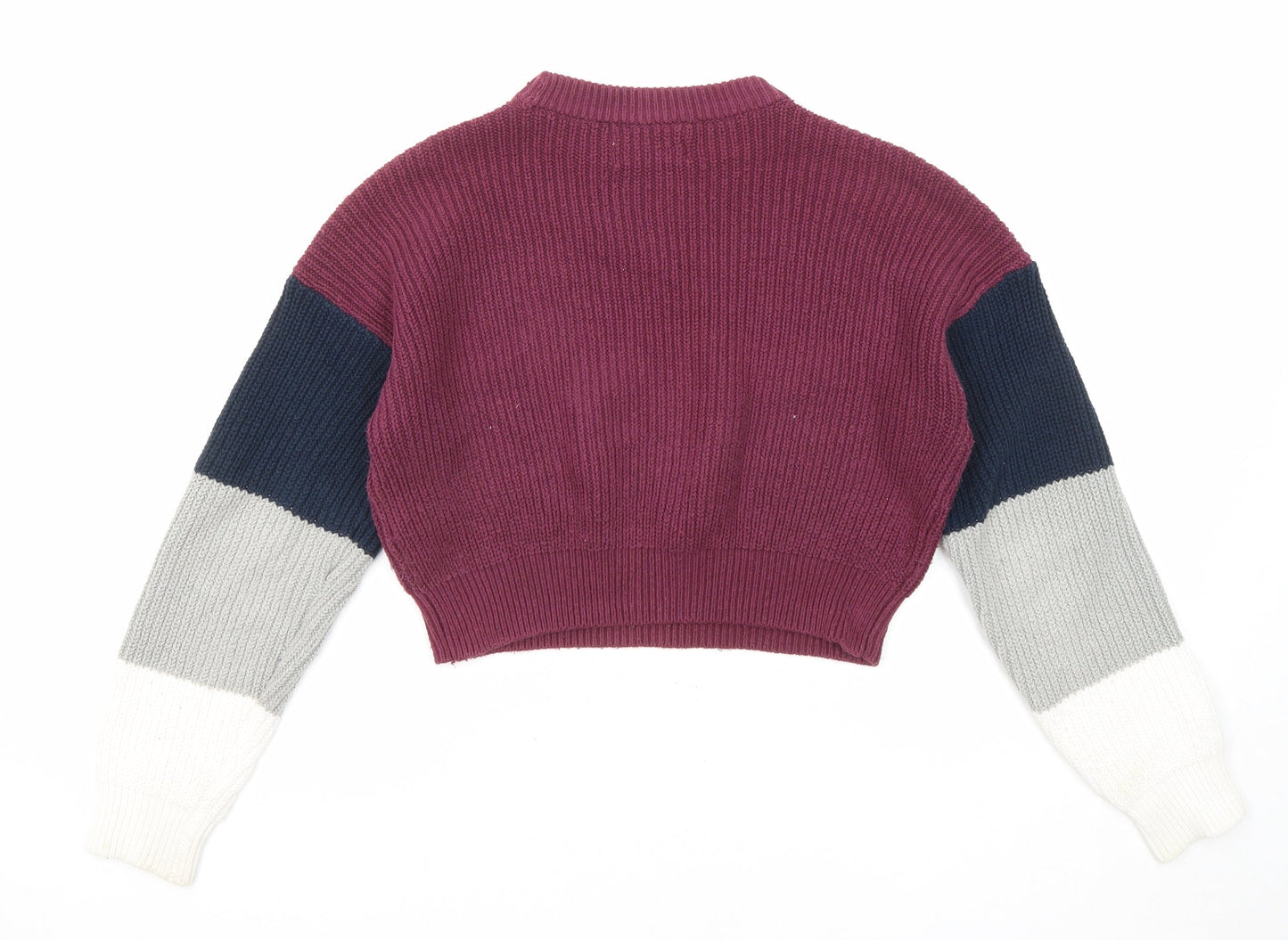 Hollister Womens Multicoloured Round Neck Cotton Pullover Jumper Size XS