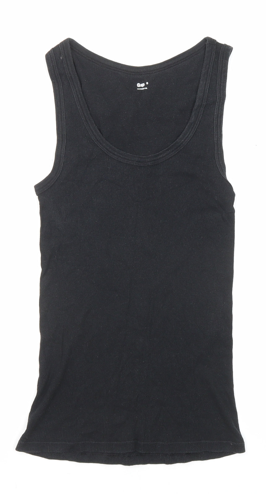 Gap Womens Black Polyester Basic Tank Size S Scoop Neck