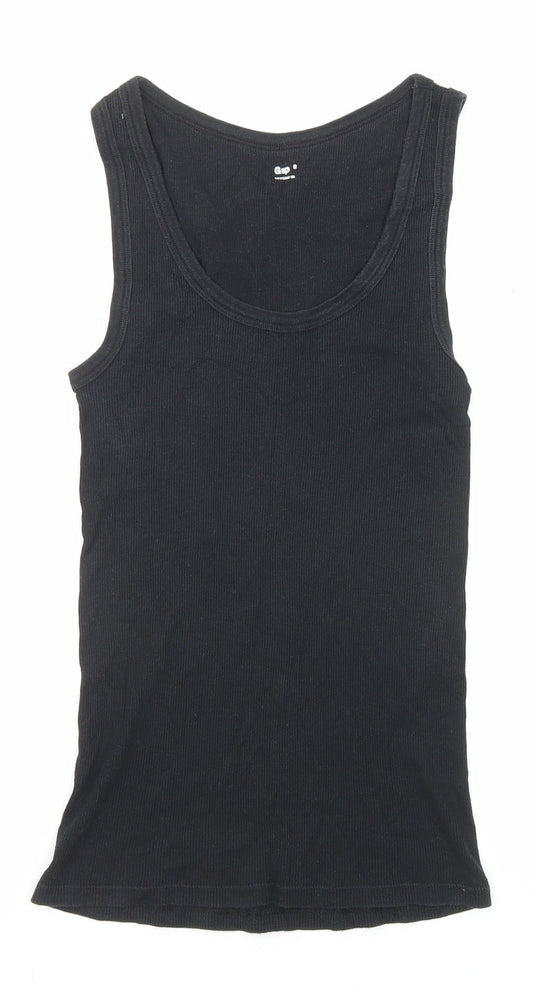 Gap Womens Black Polyester Basic Tank Size S Scoop Neck