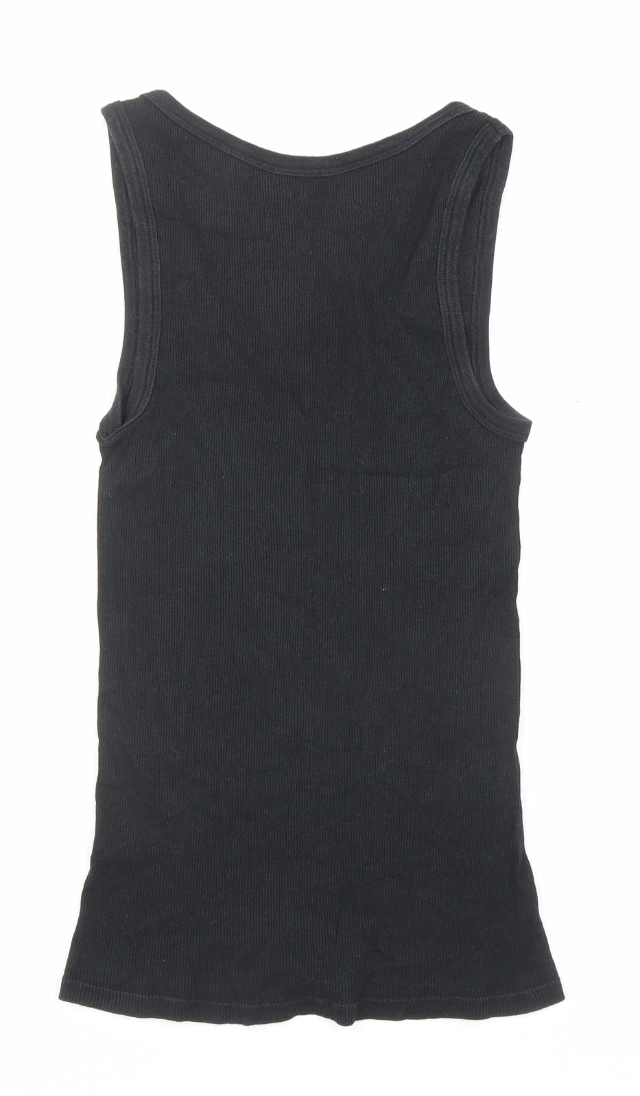 Gap Womens Black Polyester Basic Tank Size S Scoop Neck