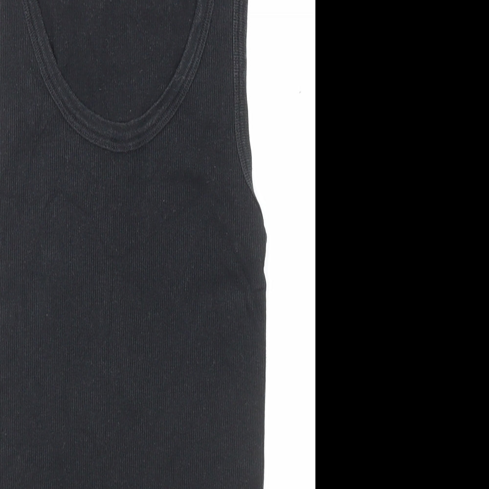 Gap Womens Black Polyester Basic Tank Size S Scoop Neck