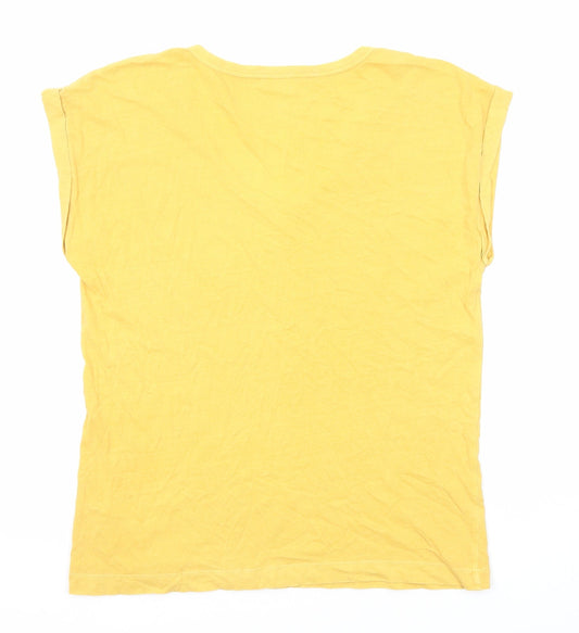 Gap Womens Yellow Cotton Basic Tank Size S Scoop Neck