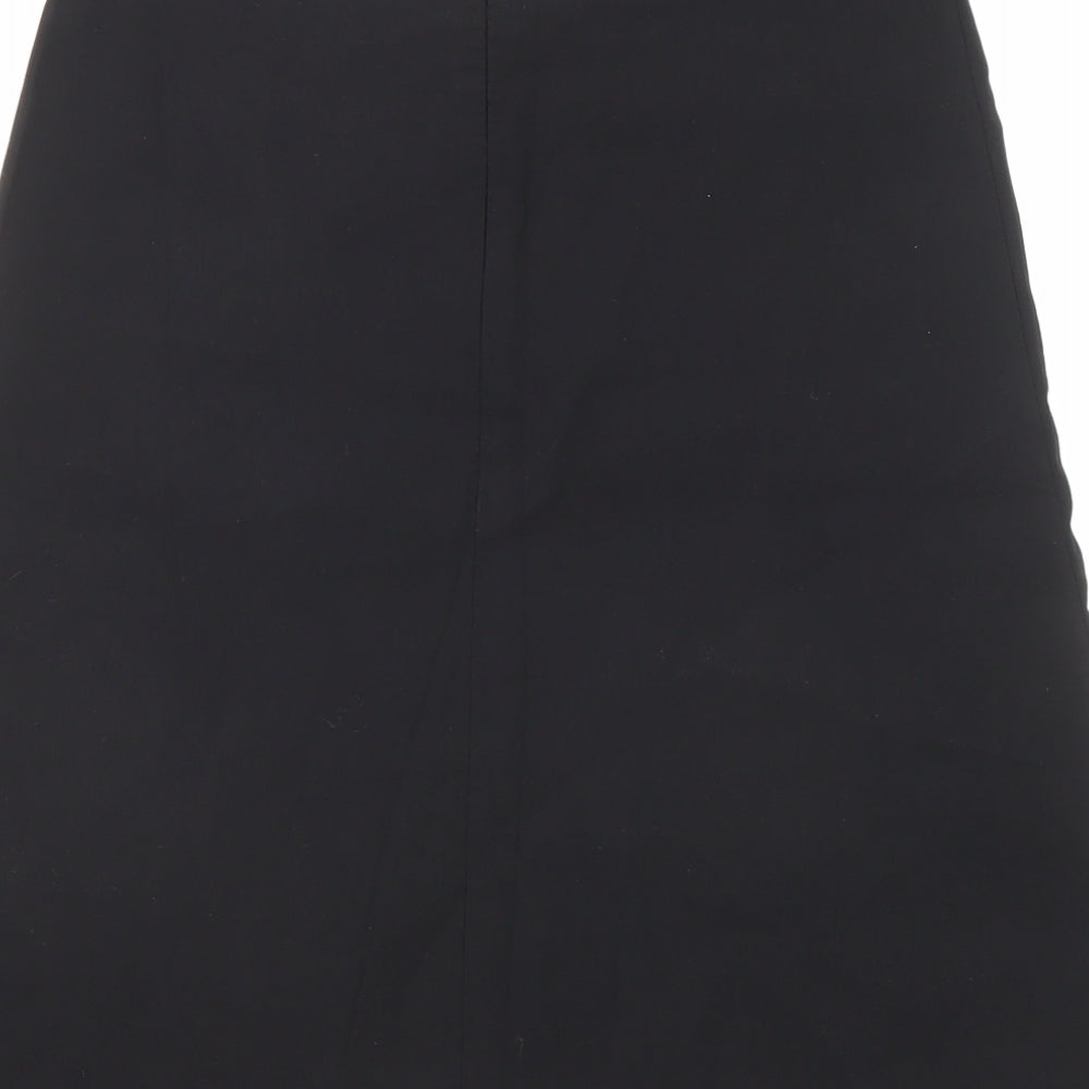 Lilly Whittingham Womens Black Floral Polyester Swing Skirt Size 12 Zip