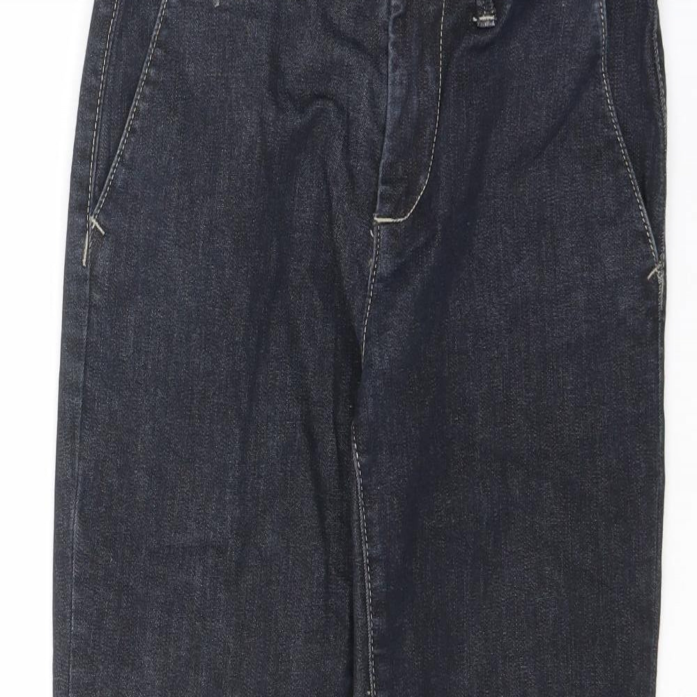 Benetton Jeans Womens Blue Cotton Straight Jeans Size 6 L25.5 in Regular Zip
