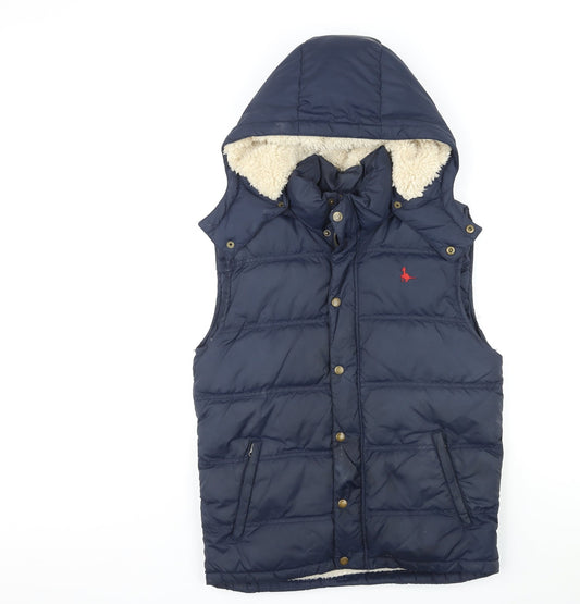 Jack Wills Mens Blue Gilet Coat Size S Zip