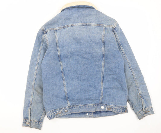 Topshop Womens Blue Jacket Size 6 Button