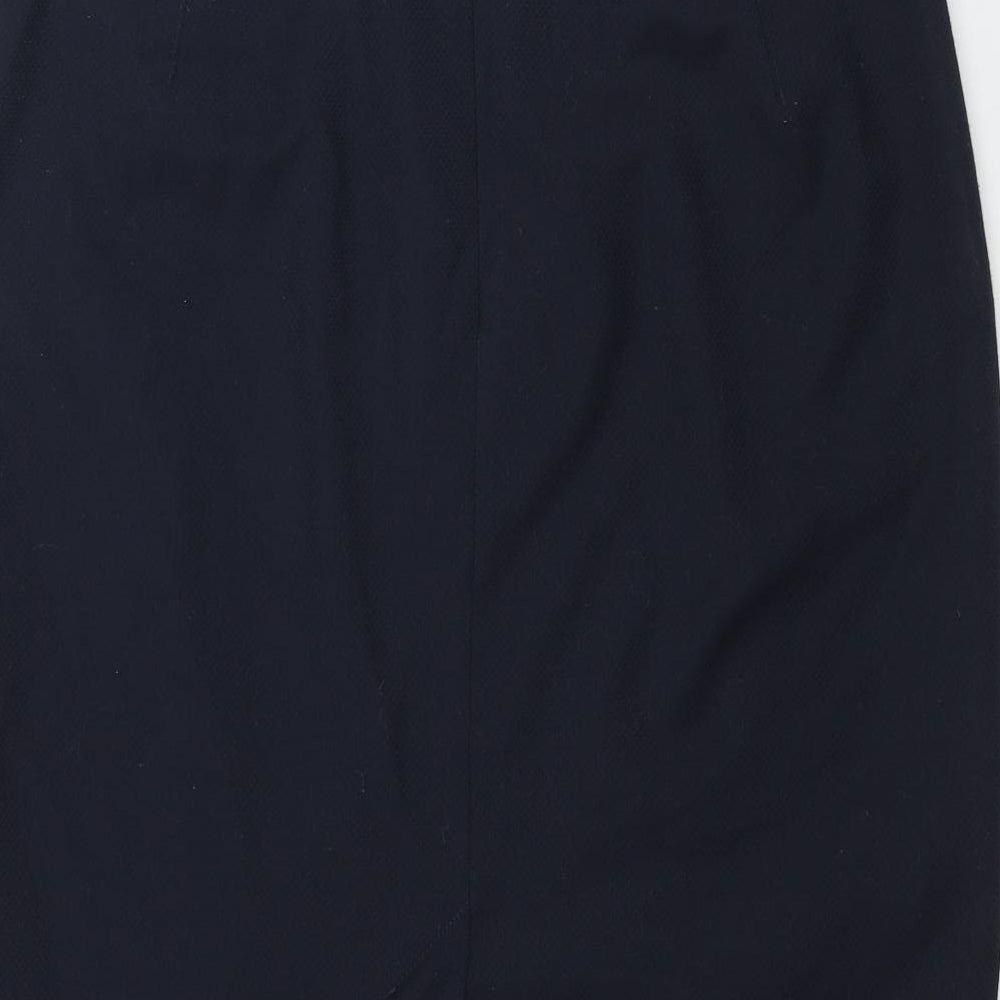 John Lewis Womens Blue Polyester Straight & Pencil Skirt Size 12 Zip