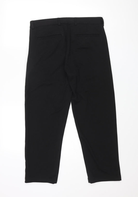 ADPT Womens Black Polyester Dress Pants Trousers Size M L26 in Regular Zip