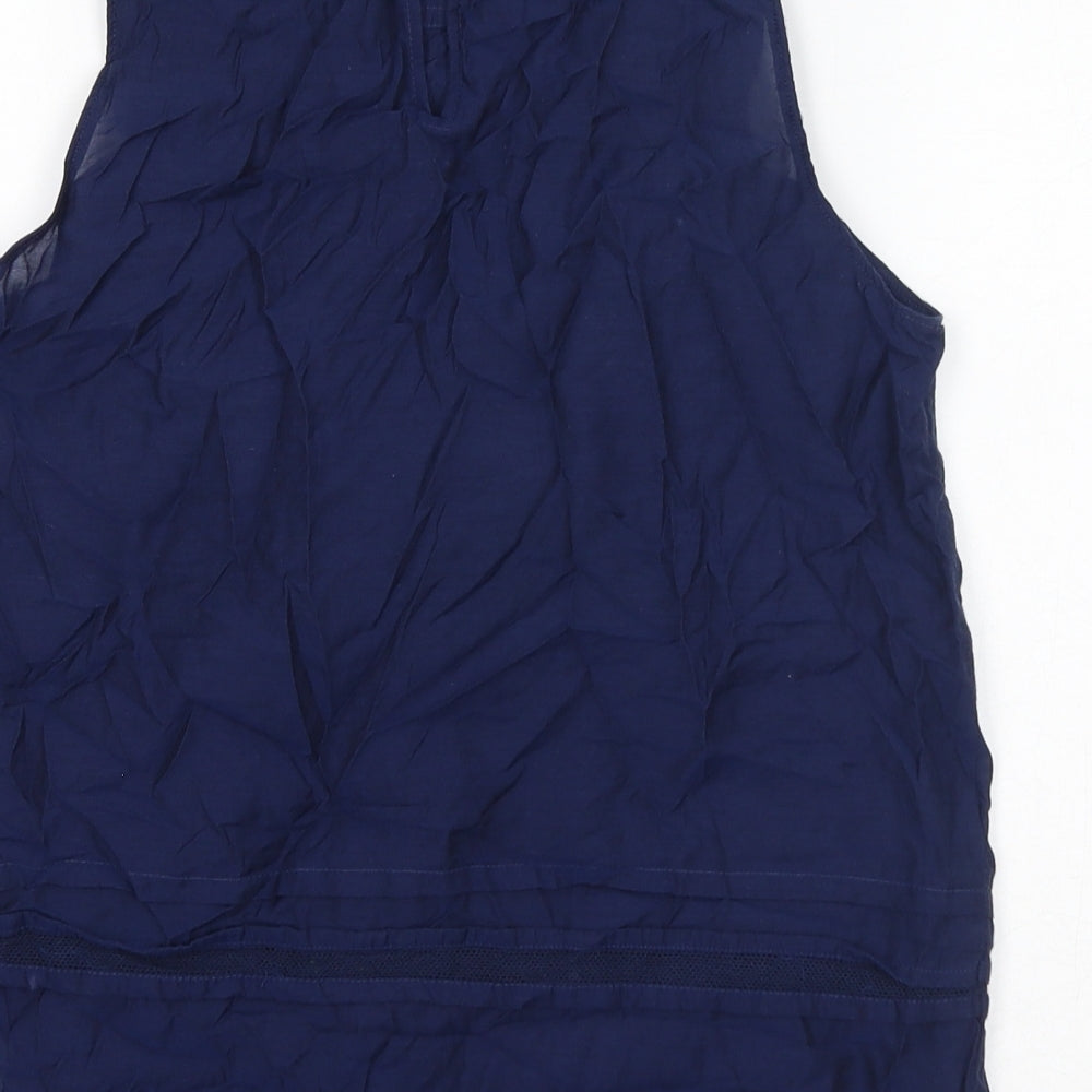 Gap Womens Blue Cotton Basic Blouse Size XS Round Neck