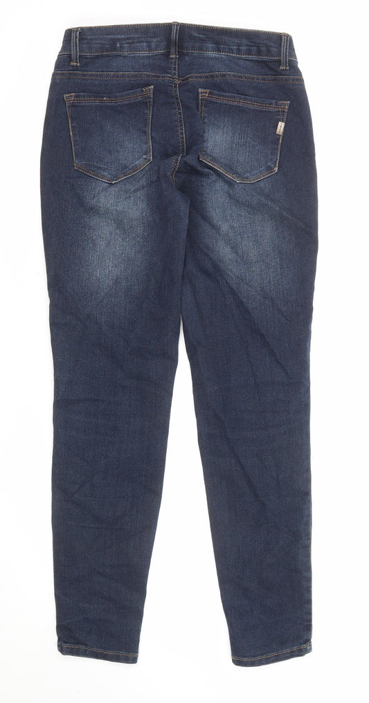 1822 Denim Womens Blue Cotton Straight Jeans Size 6 L27 in Regular Zip