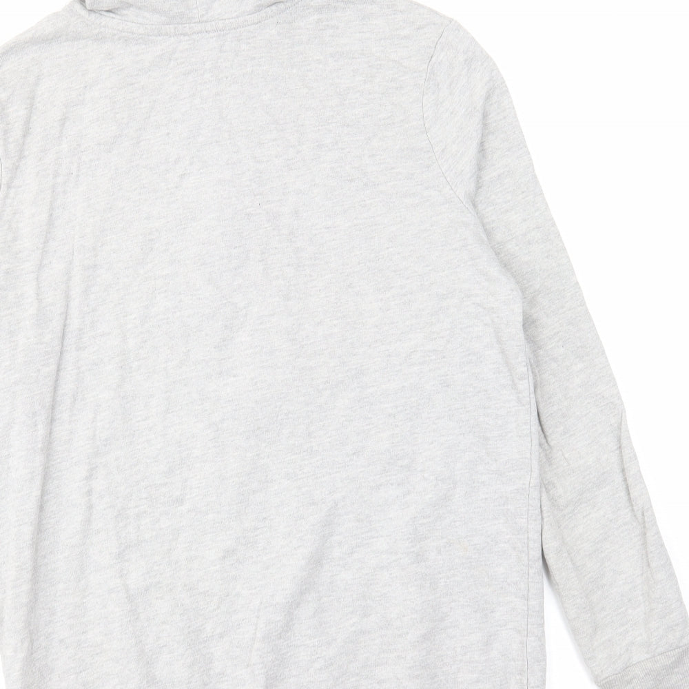 Brand and care label for ASOS women’s grey cotton full zip hoodie, size UK 6, zip - pockets drawstring