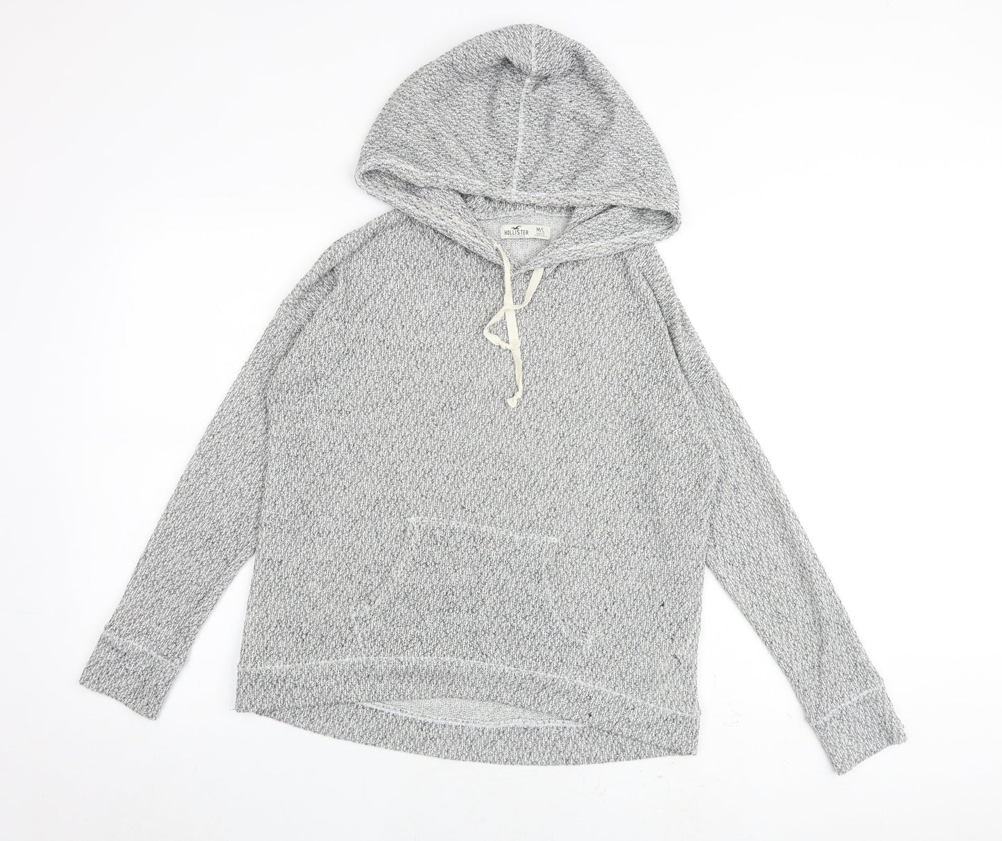 Hollister Mens Grey Polyester Pullover Hoodie Size M