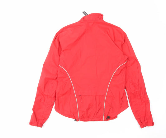 Gore Womens Red Windbreaker Jacket Size 8 Zip - Logo Water Resistant