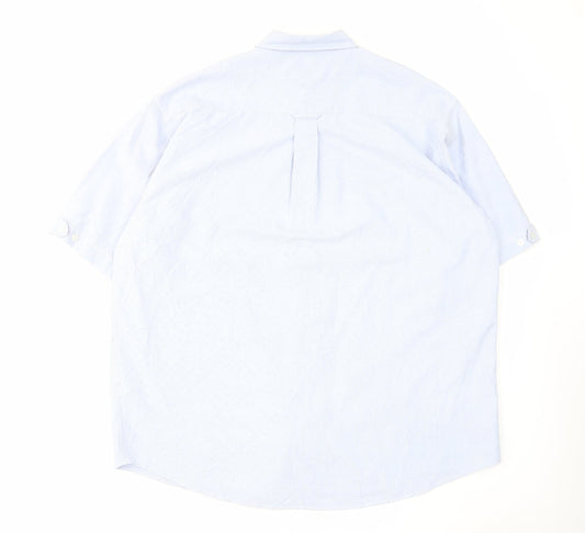 Hawkshead Mens Blue Cotton Button-Up Size L Collared Button
