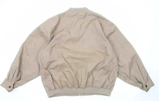 Mountain Pass Mens Beige Bomber Jacket Jacket Size XL Zip