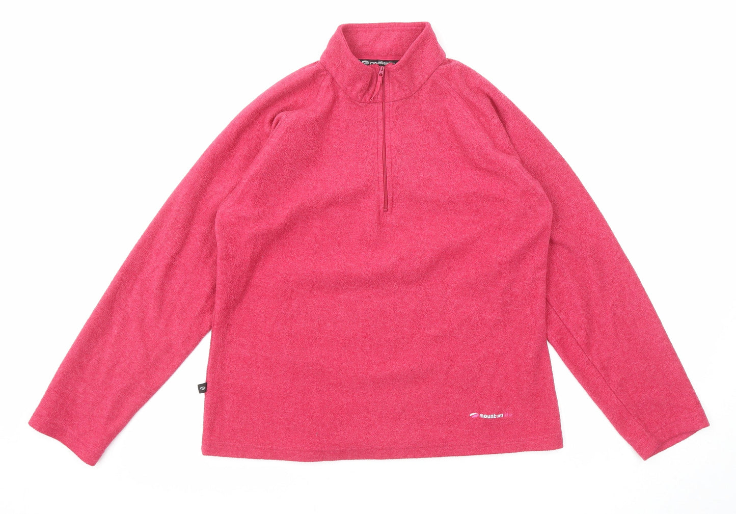 Mountain Life Womens Pink Polyester Pullover Sweatshirt Size 14 Zip - Quarter-Zip
