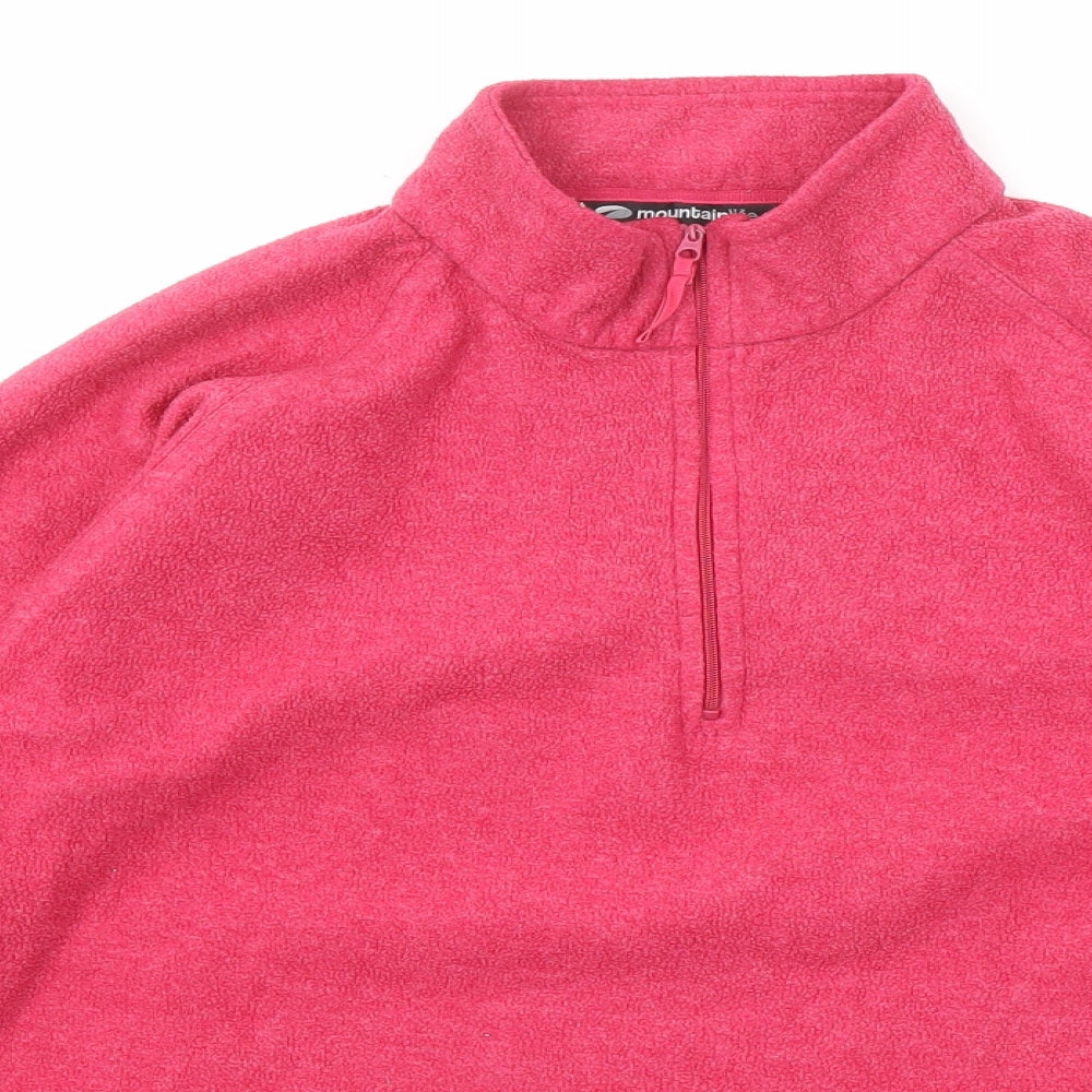 Mountain Life Womens Pink Polyester Pullover Sweatshirt Size 14 Zip - Quarter-Zip