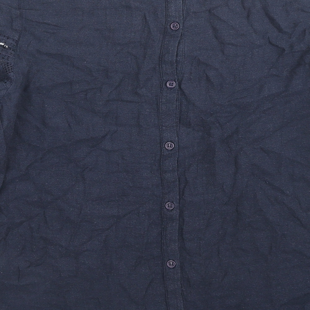 VERO MODA Womens Blue Viscose Basic Blouse Size XS Round Neck