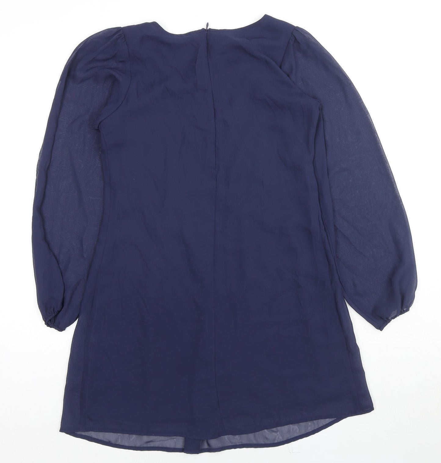 Therapy Womens Blue Polyester Basic Blouse Size 10 Round Neck