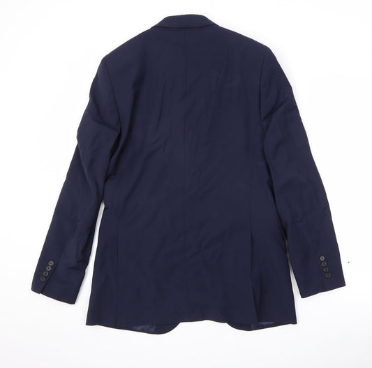 Marks and Spencer Mens Blue Polyester Jacket Suit Jacket Size 38 Regular