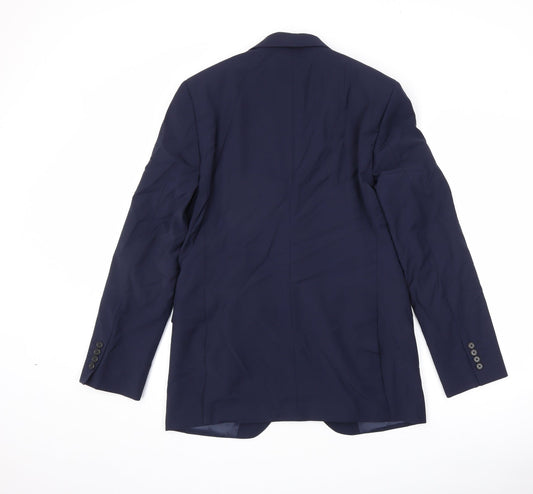 Marks and Spencer Mens Blue Wool Jacket Suit Jacket Size 38 Regular