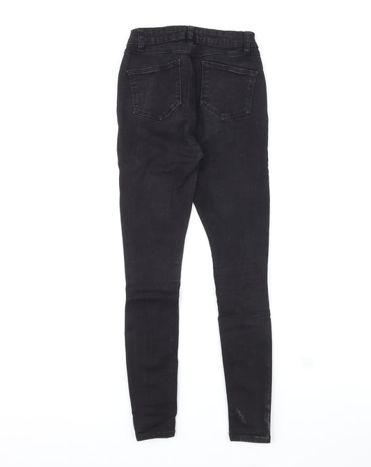 Denim & Co. Womens Black Cotton Skinny Jeans Size 4 L27 in Regular Zip